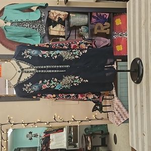 Johnny Was Blue Peacock Sable Blouse